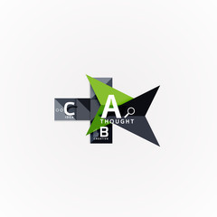 Abstract geometric option infographic banners, a b c steps process