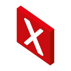 Obraz premium button with disapprove symbol isometric icon vector illustration design