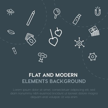 health, science, valentine, beauty and cosmetics outline vector icons and elements background concept on dark background.Multipurpose use on websites, presentations, brochures and more.