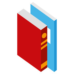 text books isometric icon vector illustration design