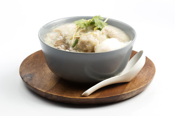 porridge rice in ceramic bowl