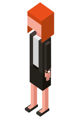 elegant businesswoman isometric icon vector illustration design