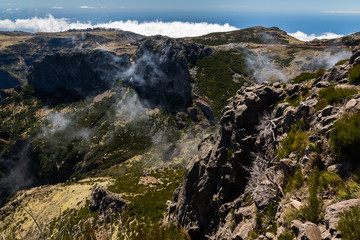 View from the Miradouro do Juncal near Pico do Arieiro in Madeira island, Portugal