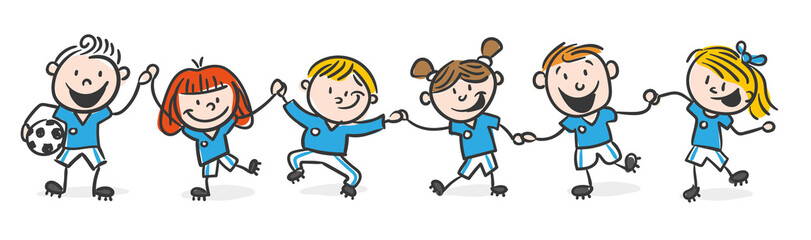 Kids Footballteam blue © strichfiguren.de