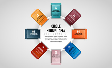 Circle Ribbon Tapes Infographic
