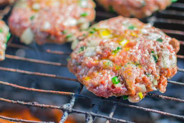 burgers on the grill