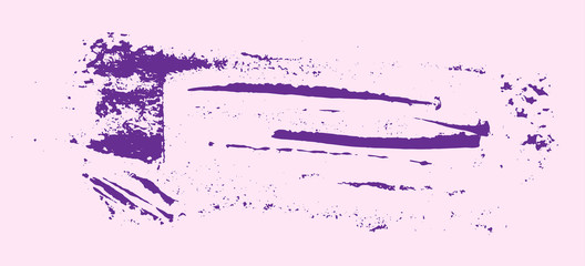 Grunge texture. Purple brush on pink. Vector template. Urban Background. Dust Overlay Distress Grain. Hand drawn illustration. Abstract shape for your design or scrapbook.