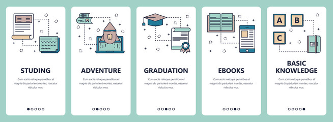 Vector line art web and mobile app template set