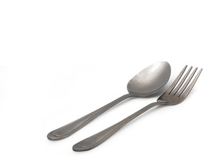 fork and spoon.(clipping path)