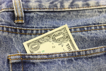 jeans con in tasca 1 dollaro USA americano concetto business