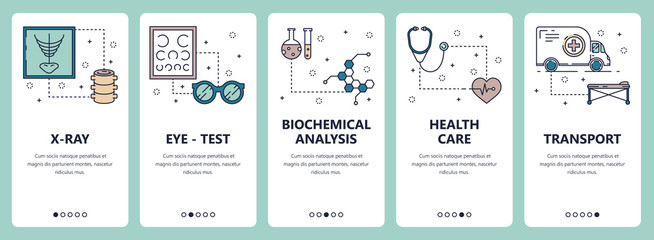 Vector line art web and mobile app template set