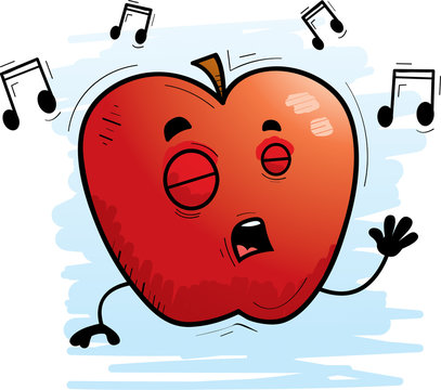 Cartoon Apple Singing