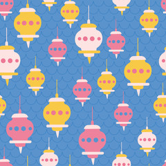 Playful pop color arabic lamp. A playful, modern, and flexible pattern for brand who has cute and fun style. Repeated pattern. Happy, bright, and magical mood.