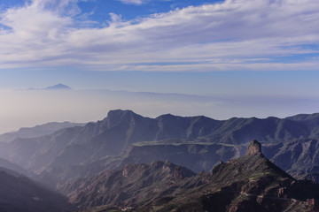 Obraz na płótnie Canvas Roque Bentayga another iconic rock formation of Gran Canaria.