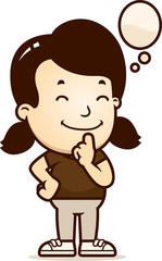 Cartoon Girl Thinking