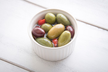 assorted pickled olives