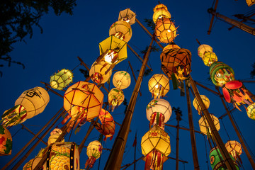Asian Lanterns at a Buddhist Temple