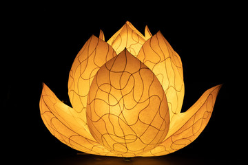 Asian Lotus Flower Lantern at a Buddhist Temple