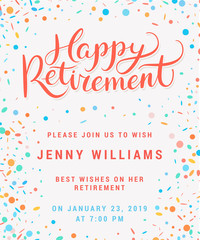 Happy retirement. Party invitation.