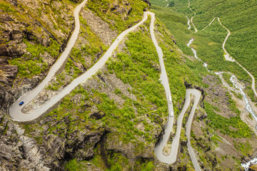 Trolls Path Trollstigen mountain road in Norway