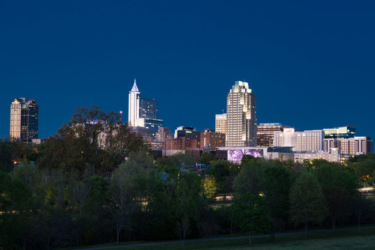 Raleigh, North Carolina Night Skyline