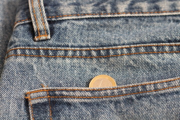 jean con intasca moneta da 1 euro concetto business