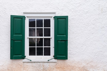 Old Window with Green Shutters