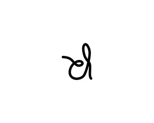 d letter signature logo