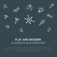 health, science, valentine, beauty and cosmetics outline vector icons and elements background concept on dark background.Multipurpose use on websites, presentations, brochures and more.