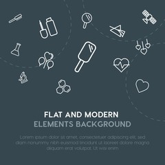 health, science, valentine, beauty and cosmetics outline vector icons and elements background concept on dark background.Multipurpose use on websites, presentations, brochures and more.