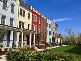 Fototapeta na wymiar Row houses in the Brookland neighborhood of Washington, D.C.