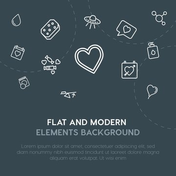 health, science, valentine, beauty and cosmetics outline vector icons and elements background concept on dark background.Multipurpose use on websites, presentations, brochures and more.