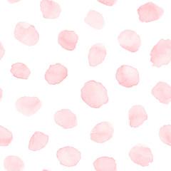 Ręcznie malowane różowy akwarela plamami i plamy bezszwowe wzór na białym tle. Tekstury Abstarct dla twojego projektu. - 205562885