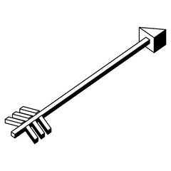 arrow for throw to target isometric icon vector illustration design