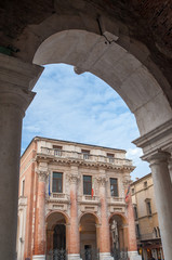 The Capitaniato palace seen from the facing Palladian basilica, Lords square, Vicenza