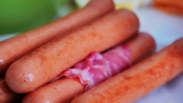 German sausages and meat close-up