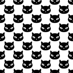 Cat heads seamless pattern