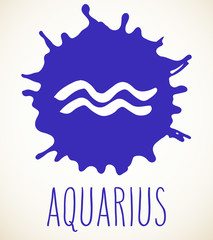 Aquarius Zodiac sign design element