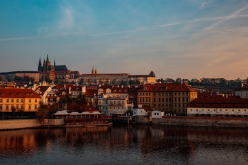 Fototapeta na wymiar Golden rays in Prague