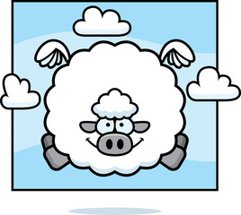 Cartoon Sheep in the Sky