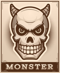 Demon Skull Poster Illustration