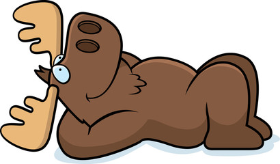 Cartoon Moose Resting