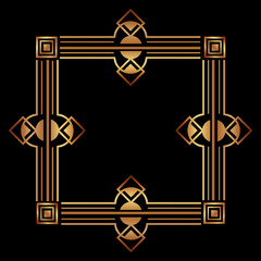 Fototapeta premium elegant antiquarian frame in art deco style filigree ornament vector illustration