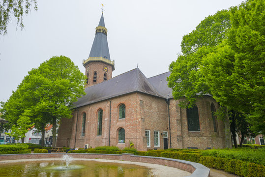 Historic church in de village of Groede in Zeelandic Flanders