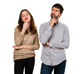 Young couple thinking