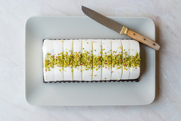 Turkish Maras Vanilla Ice Cream with Pistachio Powder