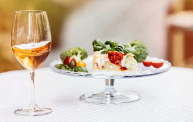 Top view of summer dinks, fruit cocktails on white wood table wi