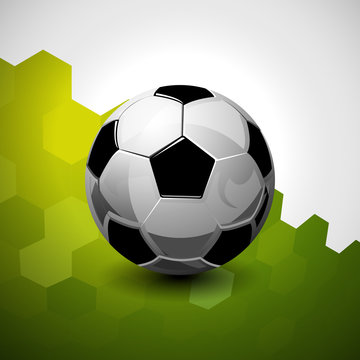 Football soccer ball on abstract green field background sport vector illustration
