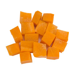 Carrot cube isolated on white background