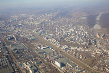 Iasi city, Romania. view from airplane